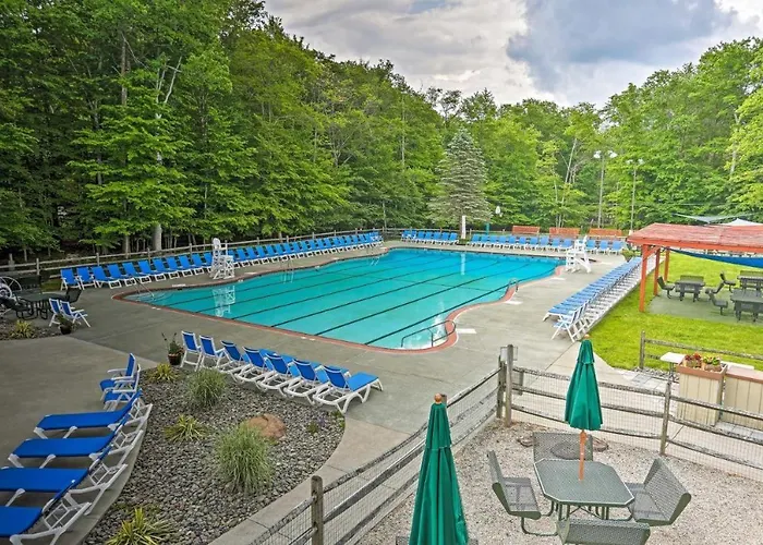 Pocono Retreat Family Home With Hot Tub Deck Sunroom Outdoor Pool Big Bass Lake Larsen Lake Gouldsboro Clifton Township